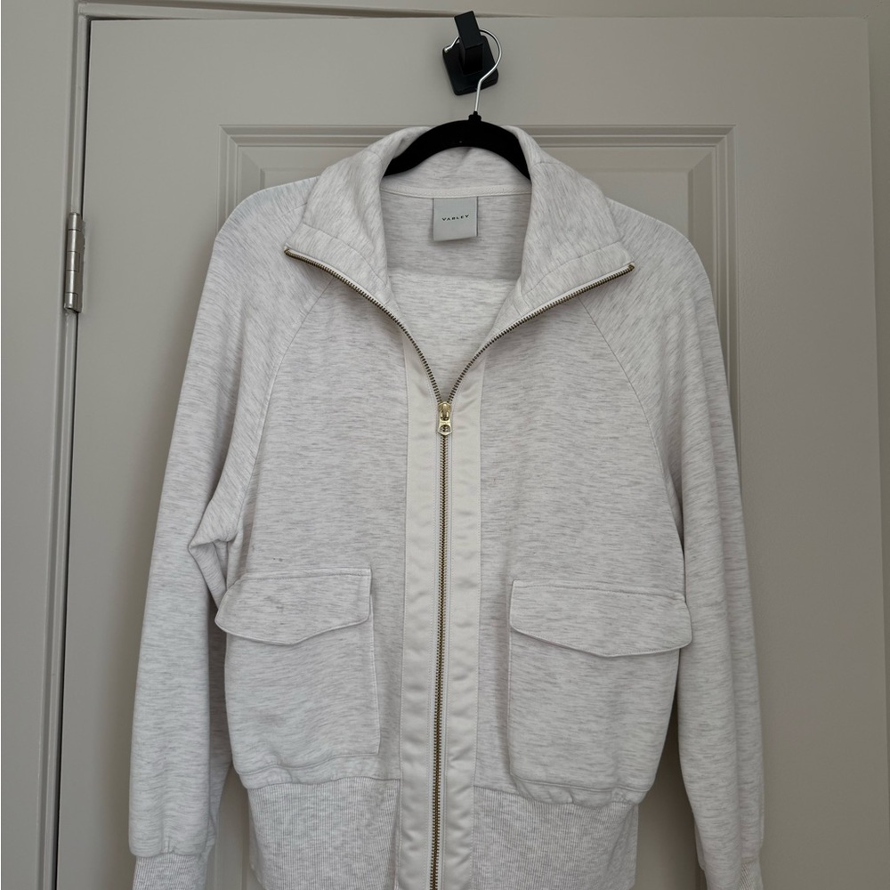 Varley Roxbury Zip-Up Jacket, Ivory Marl, XS